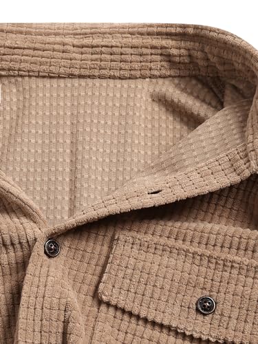 Image of ZAFUL Unisex Plaid Flannel Shirt Jacket Button Down Long Sleeve Pocket Coat Outwear | Mens Fall Clothes Lightweight Long Sleeve Button Down Flap Pocket Jacket Tops for Fall&Winter 2026
