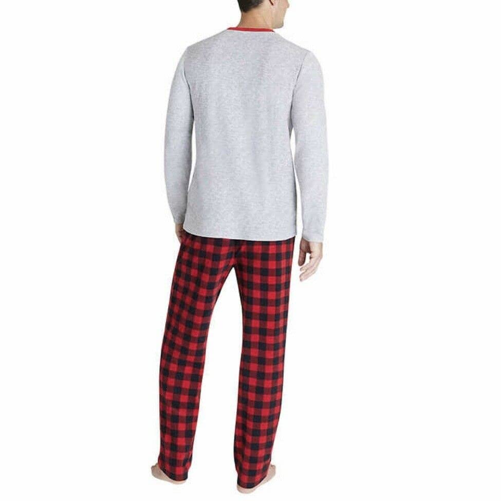 Eddie Bauer Men's Moose Red Buffalo Plaid Sleep Set for Christmas Holiday Family Sleepwear Pajama Set, Size XXL2
