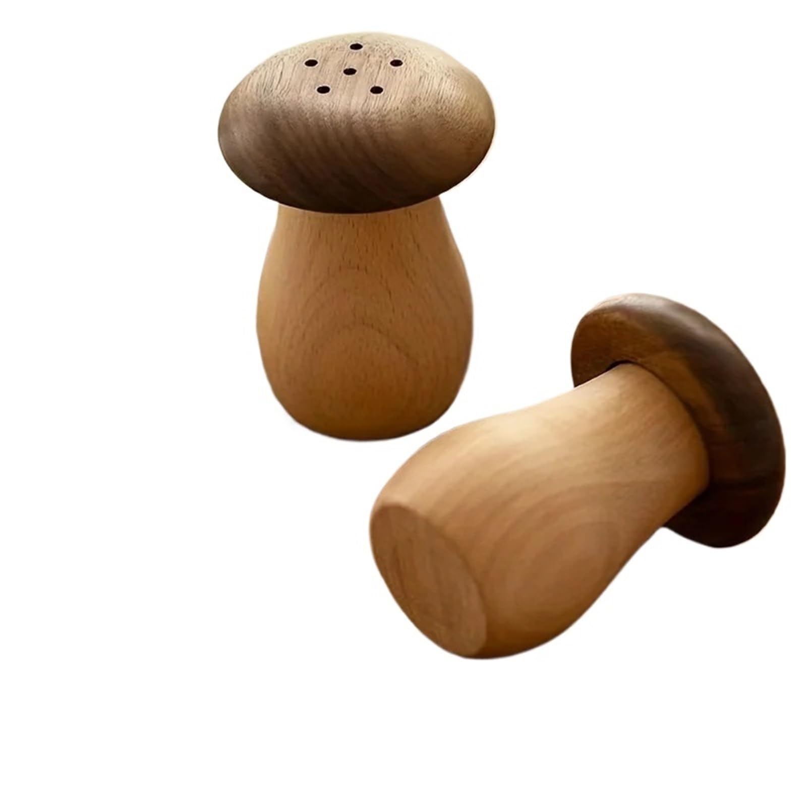 NFEKLFI toothpick holder 2pcs Toothpick Dispenser, Holder, Black Walnut Wood Mushroom Shaped Box, Kitchen Supplies for home