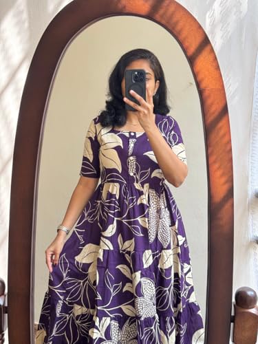 Image of NEW4U Women Printed Rayon Anarkali Kurta for Girls Regular Wear Long Kurti Gown