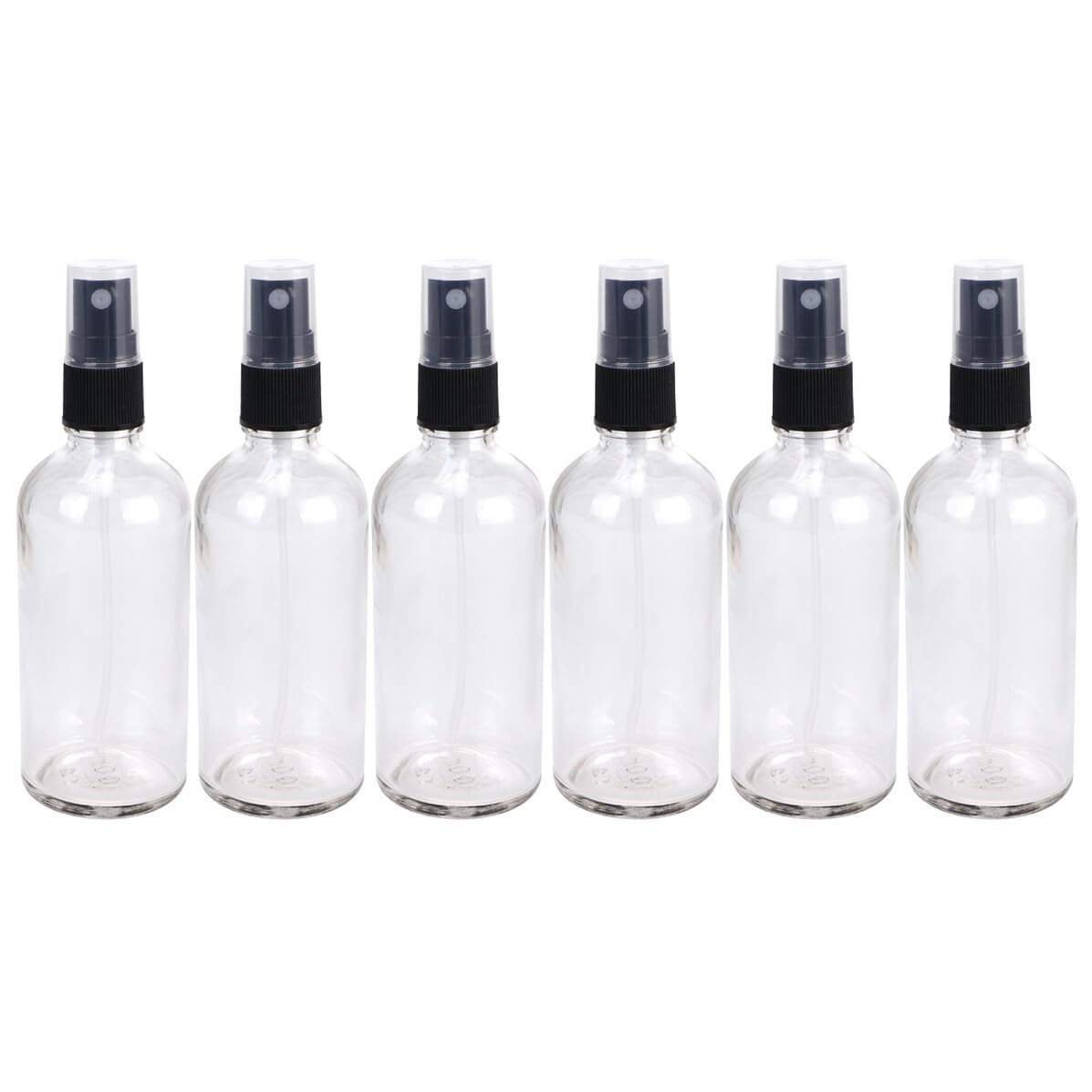 Cabilock Spray Bottle in Vetro 100ml Ricaricabile 6 Pezzi Nero