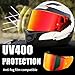 VCOROS Helmet Shield For Assault/Rapid/Stream Full Face Shield Compatible with FF800 FF320 FF328 FF353 Street Motorcycle Helmet Visor Replacement (Chrome Red)