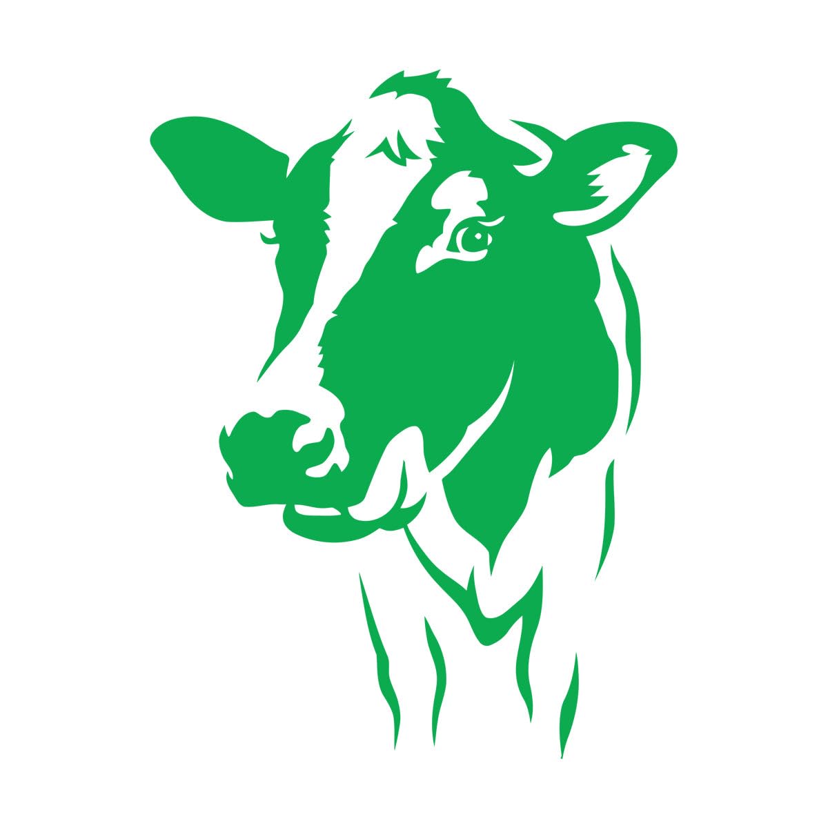 Cow Head Animal Dairy Farm Milk Village Fine Carving Stickers 36x48.1cm It Won't Fall Off Small Green — image 1