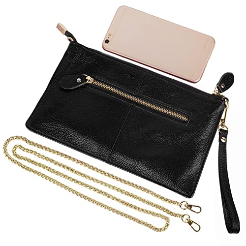 Yaluxe 11001654-1 Genuine Leather Wristlet Handbags Purses Cell Phone Pocket Clutch Wallet Crossbody Bags thumb #5