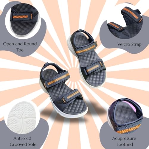 Image of TRASE Casual Sandals For Kids With Adjustable Straps | Flexible And Comfortable Kids Footwear | Trendy And Stylish Boys And Girls Sandals Ideal For Everyday Use