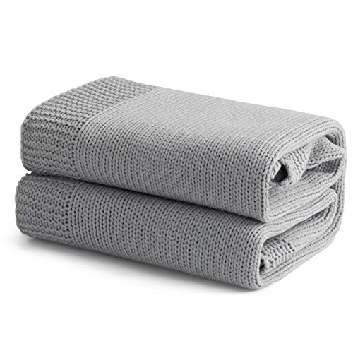 Bedsure Knitted Throw Blanket For Sofa And Couch, Lightweight, Soft & Cozy Knit Throws - Grey, 50 X 60 Inches #TOP3