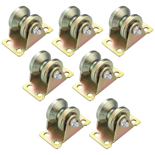 7 Piezas Polea de Inversión, Polea de Elevación, Polea para Botellas, Rueda con Ranura en V, Ruedas Poleas, Polea con Rodamiento de Bolas para Cuerdas Motores