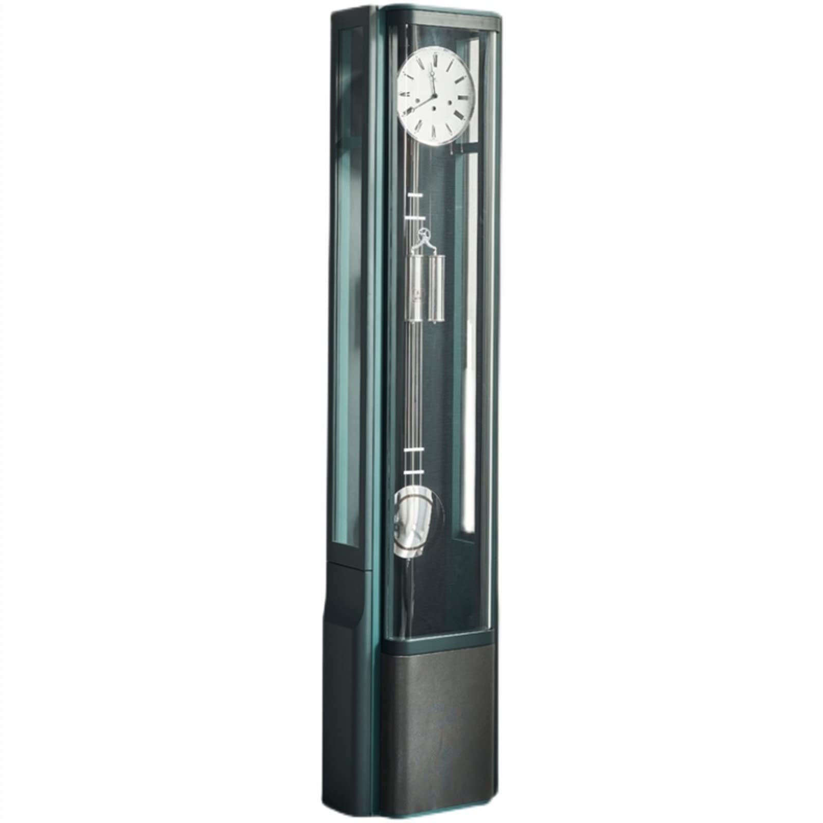 WANGHAI-666 Grandfather Clocks Standing Floor Clock Worn Green Home Decor with Quartz Single-Chime Movement