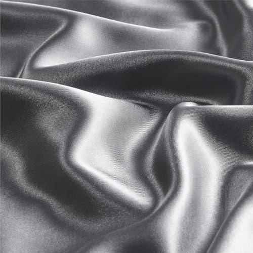 BEDELITE Satin Pillowcase with Zipper 4 Pack, Dark Grey Pillow Cases Queen Size, Super Soft and Cooling Similar to Silk Pillow Cases, Gift for Women Men(20x30 Inches)