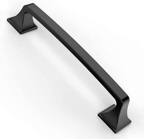 Asidrama Paquete de 10 manijas de gabinete de cocina de 5 pulgadas (5.039 in), tiradores de gabinete de aleación de zinc negro mate, accesorios de