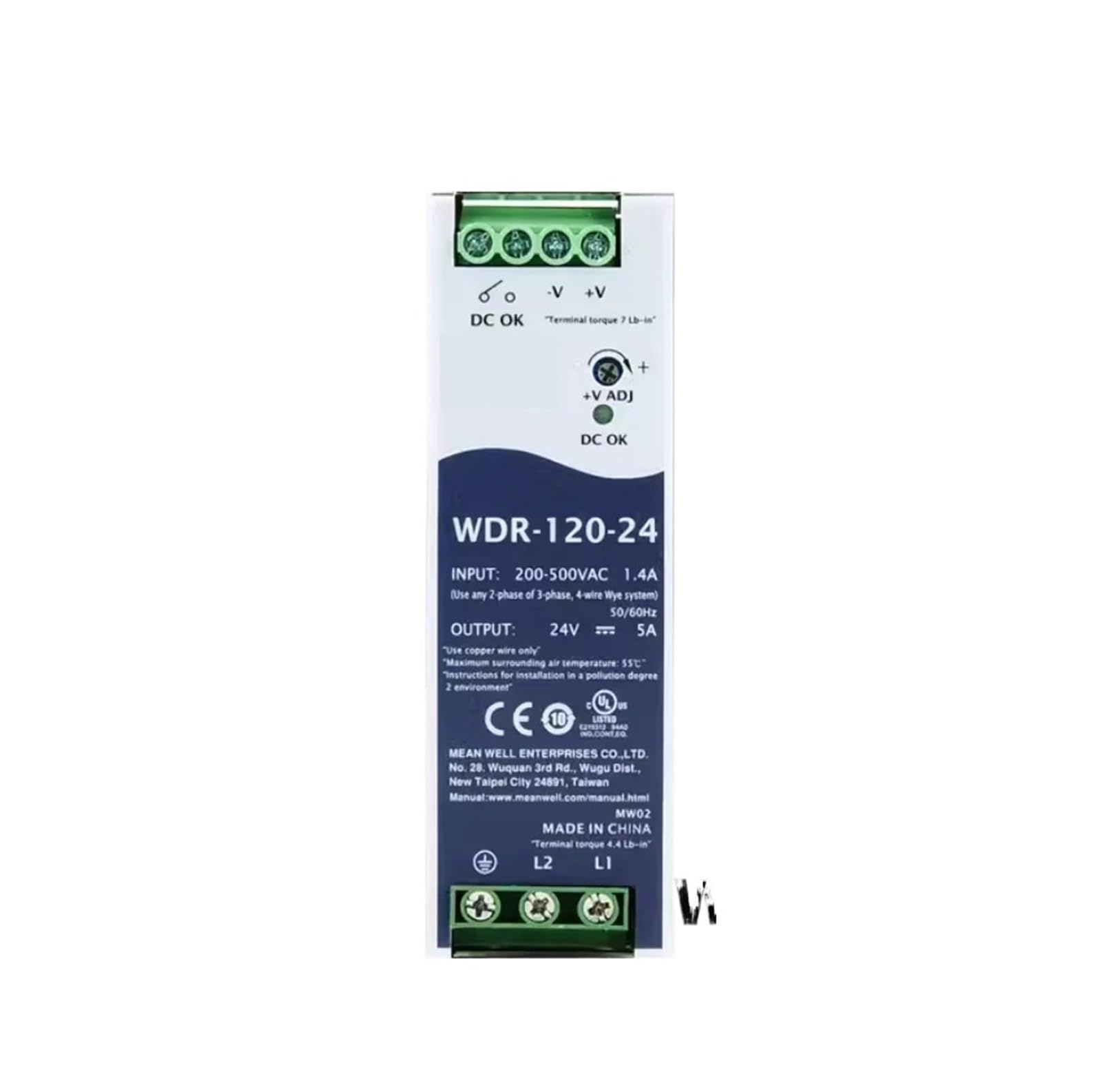 LEOTNNDQ 120W Power Supply WDR-120-12 12V WDR-120-24 24V WDR-120-48(WDR-120-48V)