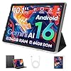 Tablet de 10 pulgadas, tableta Android 16, procesador Octa-Core, 24GB RAM 64GB ROM 2TB Expand, 1280×800 pantalla táctil HD, GPS, WiFi 5, cámara dual, BT5.0, 6000mAh, Widevine L1