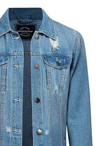 American Bazi Women's Destroyed Denim Jacket4