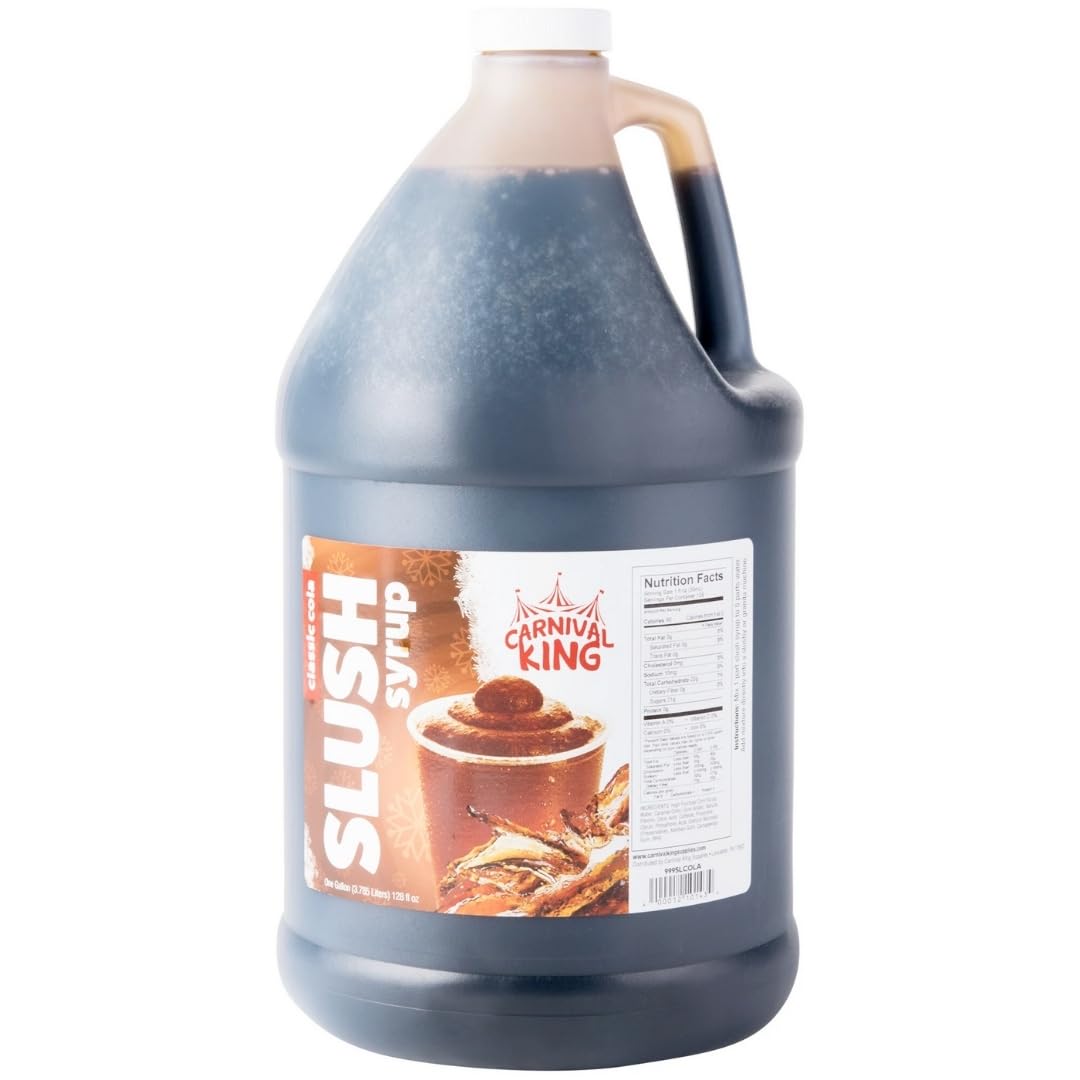 Carnival King 1 Gallon Slushy Syrup Cola Concentrated Drink 5:1 Ratio Mix for Frozen Slushies, Smoothies & More