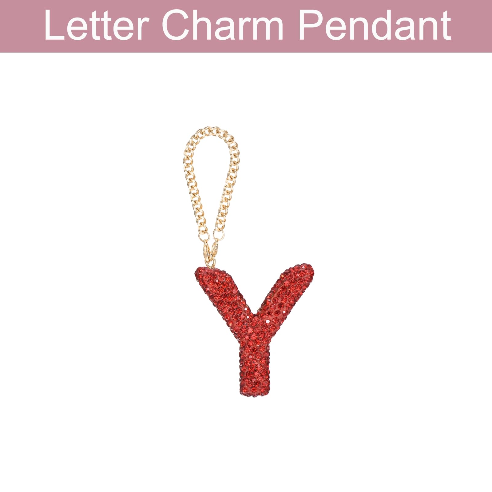 MECCANIXITY Bling Initial Letter Charm – Crystal Hanging Ornament For Car Mirror, Bags & Decor (Letter F)