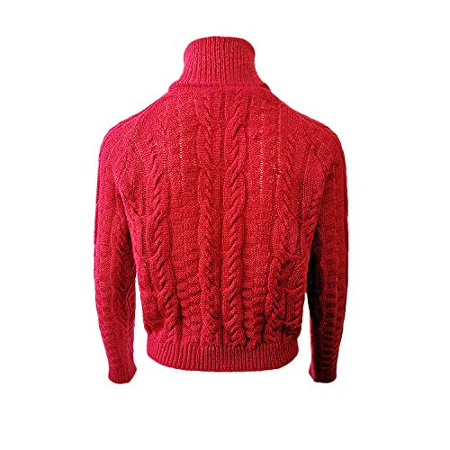 Hemlock Women Winter Knitted Sweater Turtleneck Cropped Sweater Coat High Collar Outerwear Pullovers Red