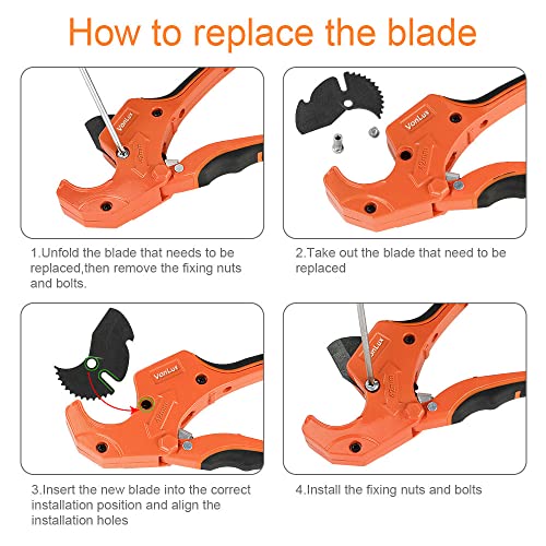 Pvc Pipe Cutter, One-Hand Ratchet Pipe Cutting Tool For Pvc/Ppr/Pex/Rubber Hose Cut Up To 42Mm, Plastic Pipe Tubing Cutter With Replacement Sk5 Steel Blade, No Burrs #TOP6