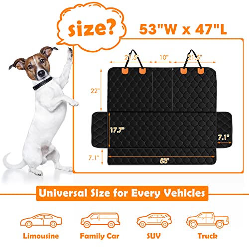 Mixjoy Dog Car Seat Cover, Waterproof Car Seat Cover For Dogs Kids, Bench Back Seat Cover Protector Armrest For Cars With 1 Dog Seat Belt, Washable & Nonslip Pet Car Seat Cover For Cars, Trucks & Suv #TOP5