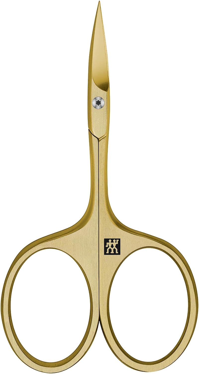 ZWILLING Cuticle Scissors (for fine cutting of cuticles and skin remnants, safe nail care, sharp cutting edge), Premium, Gold, 95 mm
