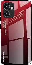 DEDUX Case for Oppo Reno13 F 4G / Oppo Reno13 F 5G Mobile Phone Case, Gradient Glass and TPU Protective Case Cover for Oppo Reno13 F 4G / Oppo Reno13 F 5G (Red/Black)