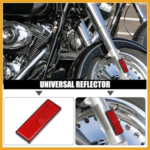 Image of 6 Pcs Rectangular Stick-on Safety Spoke Reflective Self Adhesive Reflector for Gate Posts Cars Trailer Motorcycle Bicycle Bike 87mm Length Red Replacement