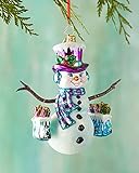 Christopher Radko Frosty Shopper Glass Christmas Ornament 2014