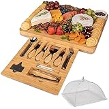 ImpiriLux Charcuterie Board Set | Große Bambus-Käseplatte mit...
