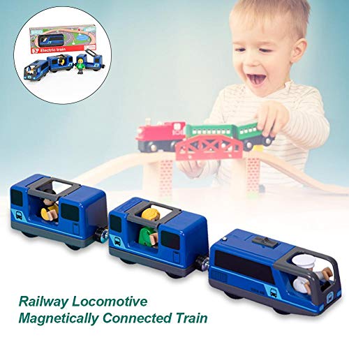 chinejaper Kinder Zug Elektrische Eisenbahn, Bateriebetriebene Lokomotive Magnetisch, Kombinierbar Mit Holzeisenbahn… – Bild 4