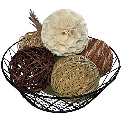 Blue Donuts Decorative Balls For Centerpiece Â€“ Decorative Bowl Fillers, Assorted Rattan Wicker Balls Orb Grapevine Ball, Vase Fillers, Table Decor, Pack Of 7 #TOP3