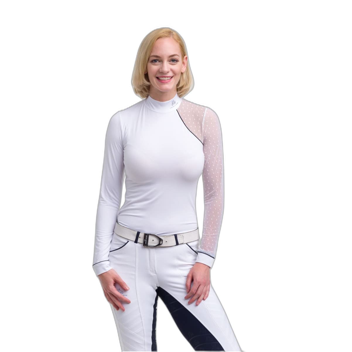 Cavalliera - Polo da Concorso Modern Dame-Manica Lunga,Abbigliamento Tecnico da competizione equestre