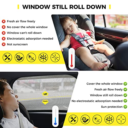 2 Pack Car Window Shades For Baby Sun Shade, Shade For Car Window, Stretchable And Breathable Side Car Window Shades For Car, Adjustable Mesh Window Cover For Car Camping Accessories #TOP1