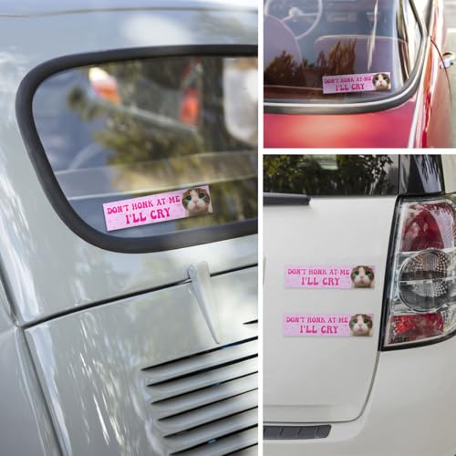 Image of 3 Pcs Please Don't Honk at Me I'll Cry Sticker, Dont Honk at Me Bumper Sticker, Dont Honks at Me Stickers, Don't Honks at Me Decal, Funny New Driver Stickers for Car Truck Laptop Phone 5 inch (H1)