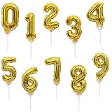 Paready ケーキトッパー 数字 誕生日 ケーキ飾り 10点セット カップケーキ ピック お祝い 記念日 ケーキデコレーション バースデーケーキ 飾り 装飾 番号0-9 ゴールド