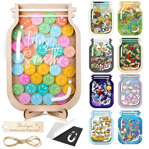 Image of Personalized Full Token Magnetic Reward Jar for Kids Toddler Chart Positive Classroom Behavior Management Training Tools Reward System Back Day School Gifts for Boy Girl Children Teacher