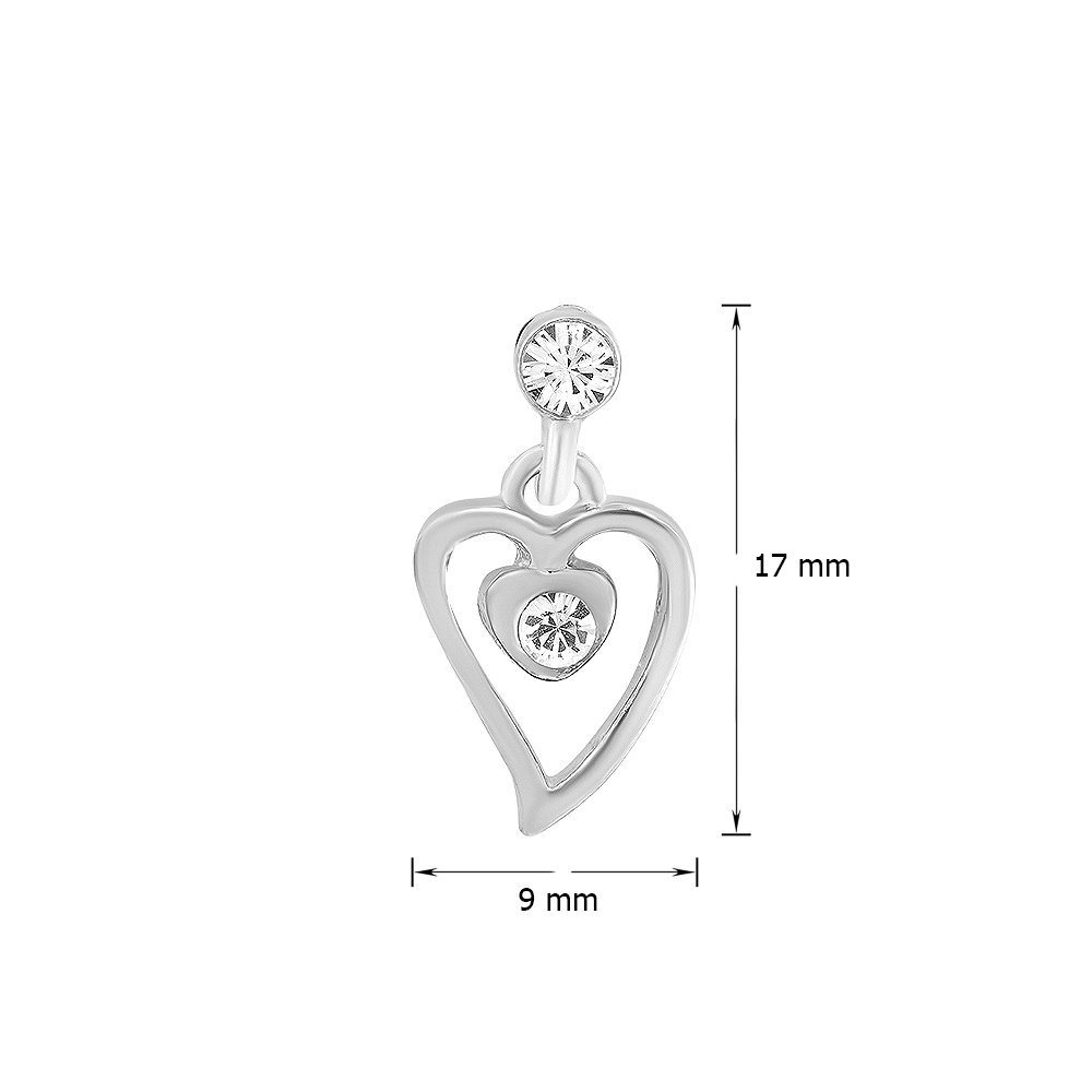 Rhodium Plated Crystal Stud Earring