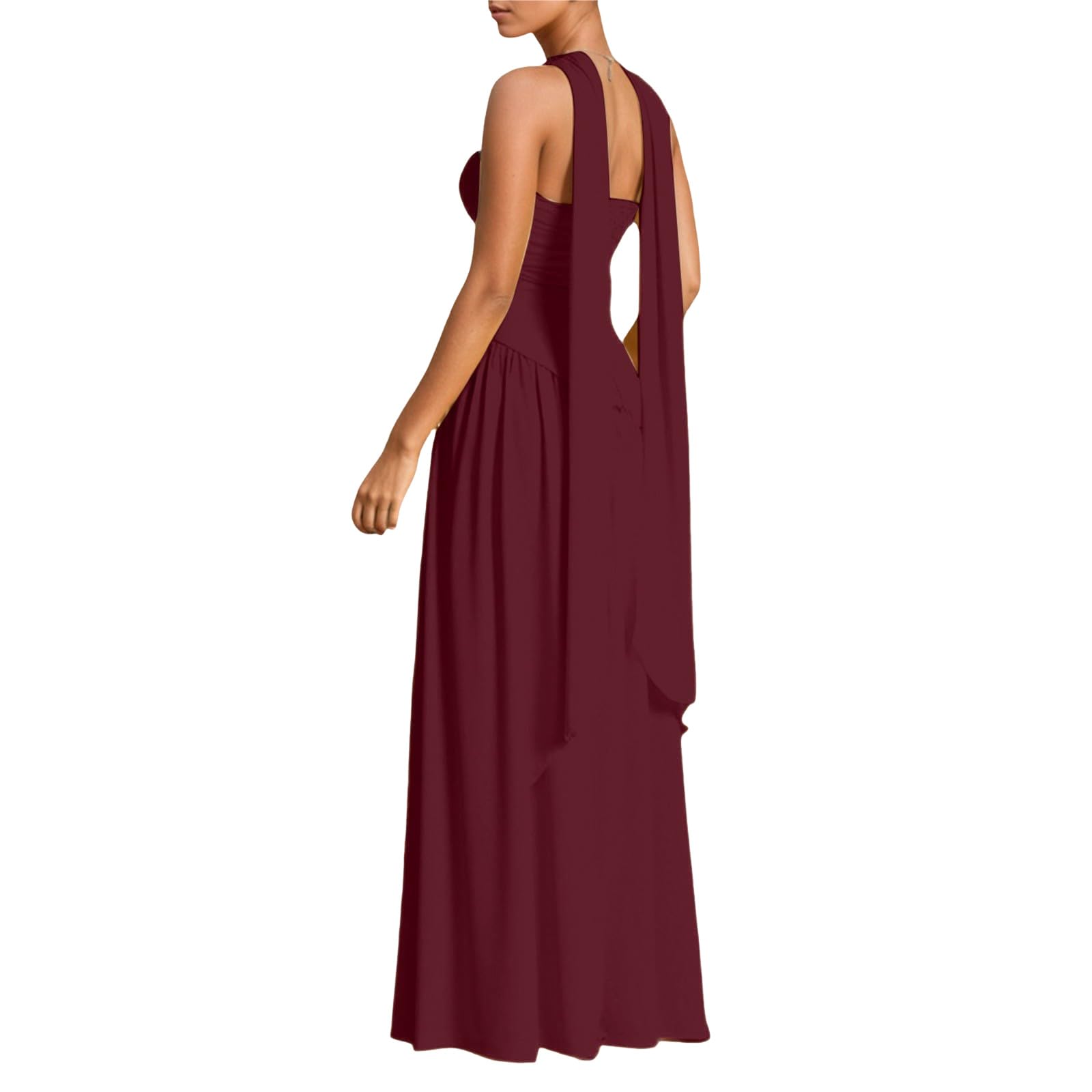 Vestido de Noche para Mujer línea A Hombros Descubiertos Moda Slim Fit Vestido de Dama Honor Sin Mangas Elegante Vestidos Verano Mujer Largo Fiesta Bodycon Formal Vestidos Invitado Boda Graduación