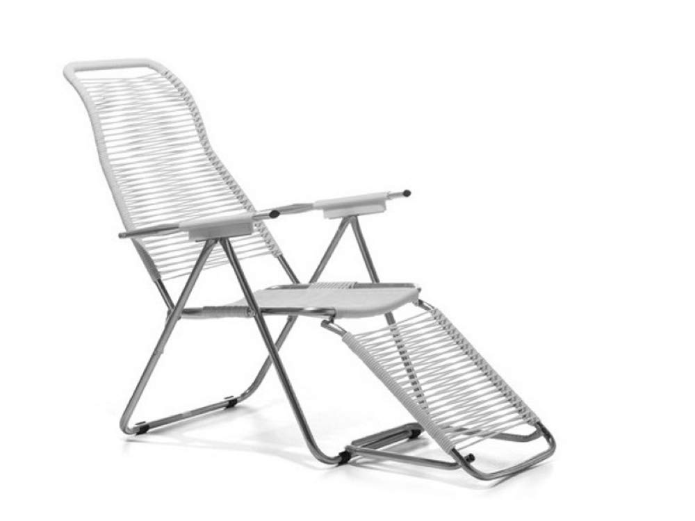 fiam Spaghetti Deckchair Art. 084 BI Aluminum chromed frame seat and back white color