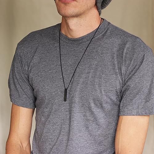 Stoic Muse Memento Mori Double Sided Pendant Bar Necklace Matte Black4