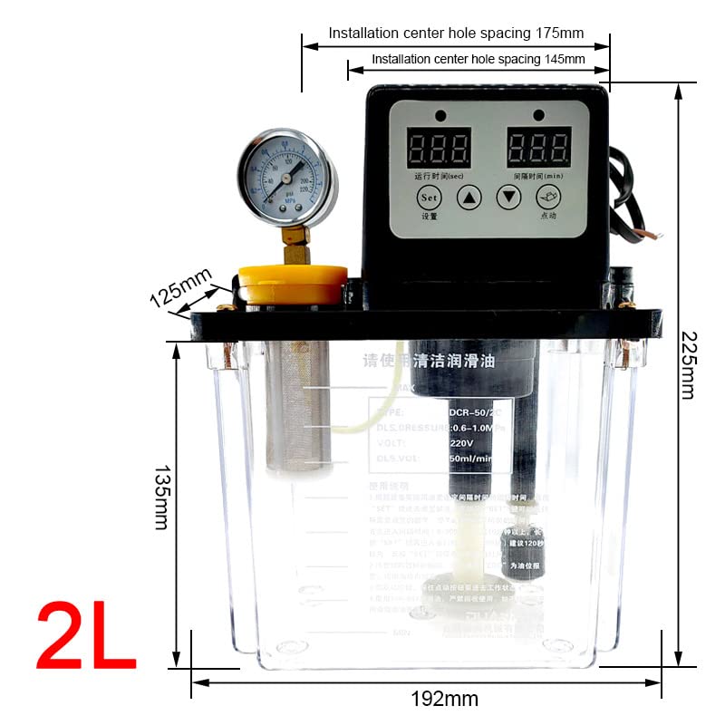 1pcs 2L Lubricant Pump Automatic Lubricating Oil Pump CNC Electromagnetic Lubrication Pump Lubricator