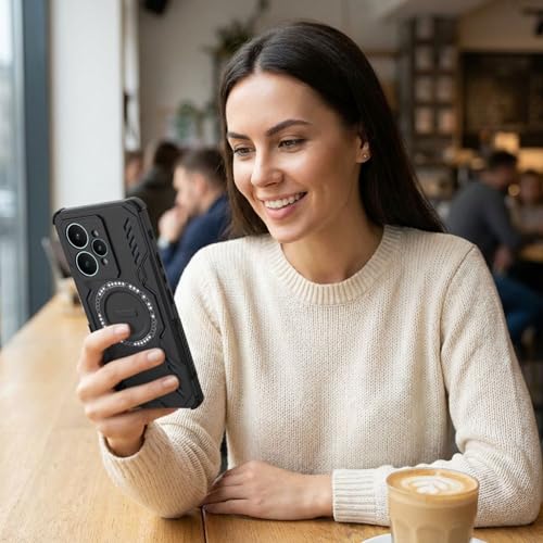 Image of ShieldTech Back Cover Case for Realme 15 5G | 360 Protection Mobile Phone Case Mag-Safe | Camera Protection | Back Cover for Realme 15 5G / Realme 15 5+G - Black TPU + PC