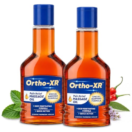 Image of Ortho XR Ayurvedic Pain Relief Massage Oil 55ml x 2 | Instant Relief for Back, Knee, Joint, Neck, Shoulder, Muscle & Arthritis Pain | Special Warming Formula | Herbal & Skin-Friendly | 110 ml