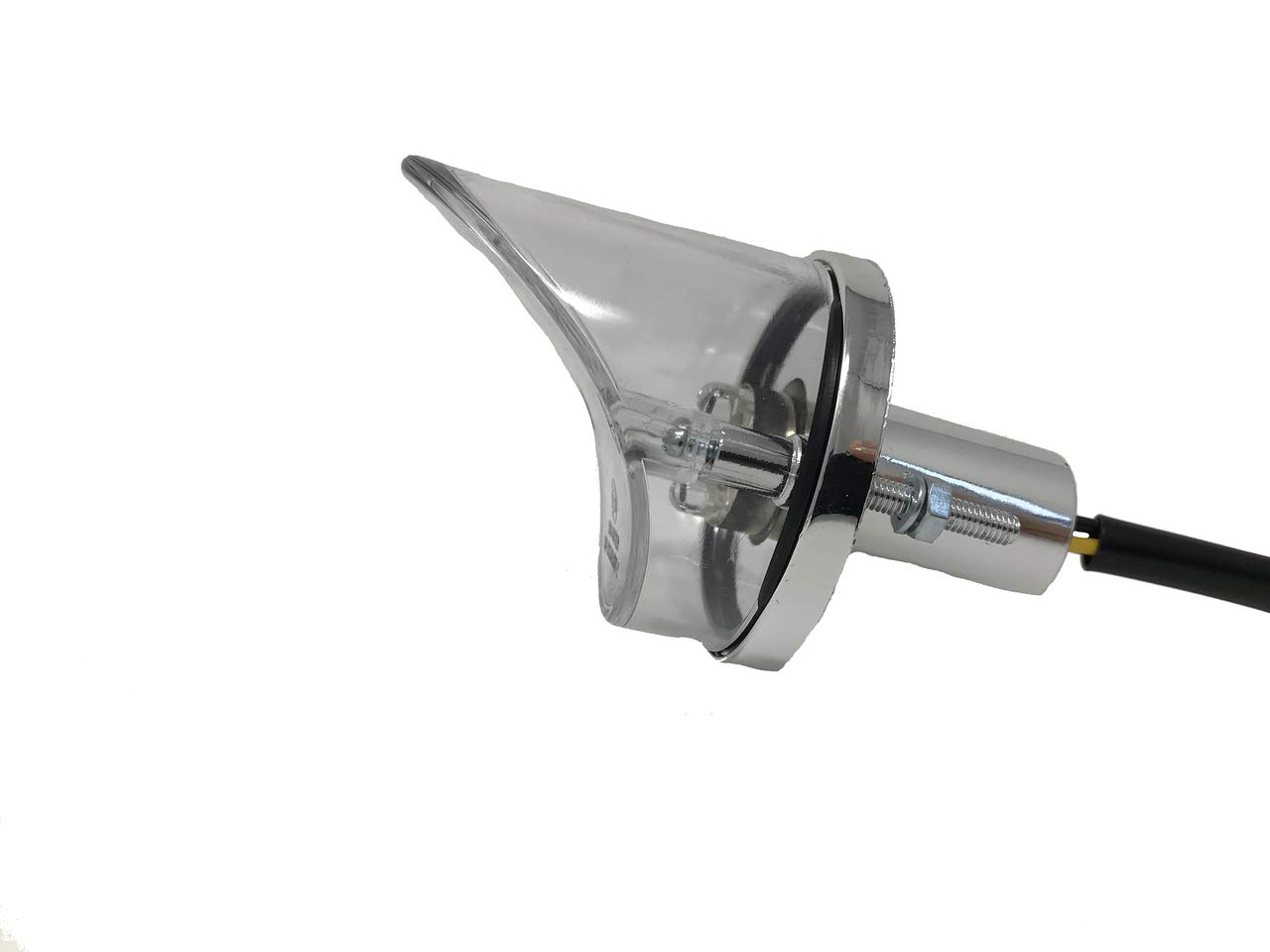 Rond Chrome LED Moto Feux Stop Feu Arrière avec Verre Transparent