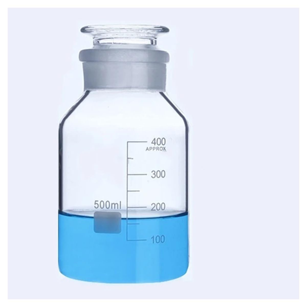 Cristalería de Laboratorio Frasco de reactivo ancho de vidrio común marrón/transparente con tapón esmerilado for muestras de laboratorio(125mL 4pcs)