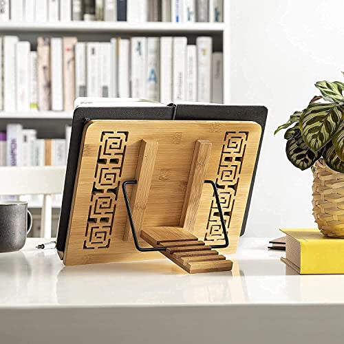 Wishacc 2 Pack Bamboo Book Stand, Reading Cookbook Stand Holder #TOP4
