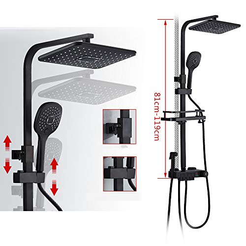 Système de douche noir mat complet avec douchette et bidet mural