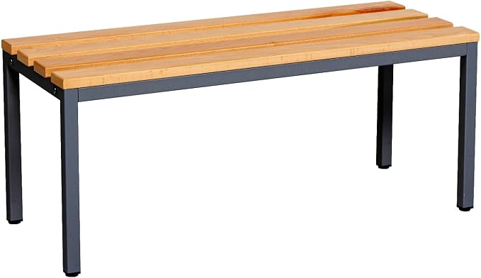 furni24 banco para vestuarios: 100 x 42 x 40 cm, Banco de Ropa y Deportivo, con Madera auténtica para Gimnasio