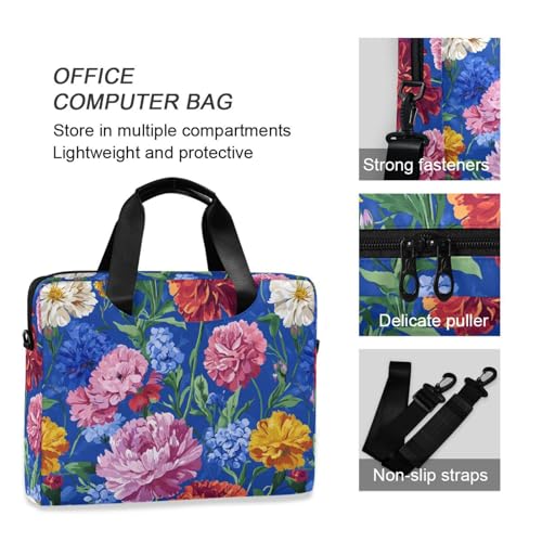 Funda para laptop 15.6 pulgadas con asa y correa azul miniatura 6