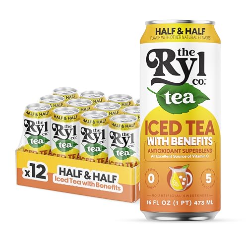 Ryl Iced Tea, Half & Half, Antioxidant Superblend, No Artificial Ingredients, 16.0 Fl Oz (12-Pack)