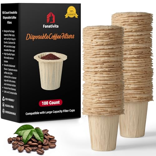 Fanativita Disposable Coffee Filters (2.1' H) for My K-Cup, K-Carafe, Cuisinart...