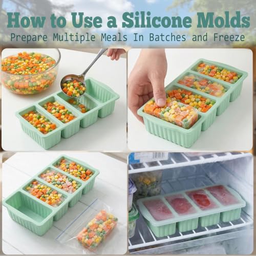 Pack de 2 bandejas de silicón con tapa para congelar miniatura 7